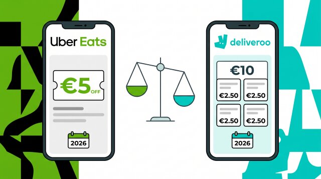 Comparatif parrainage Uber Eats et Deliveroo 2026 : 5€ contre 10€ sur 4 commandes