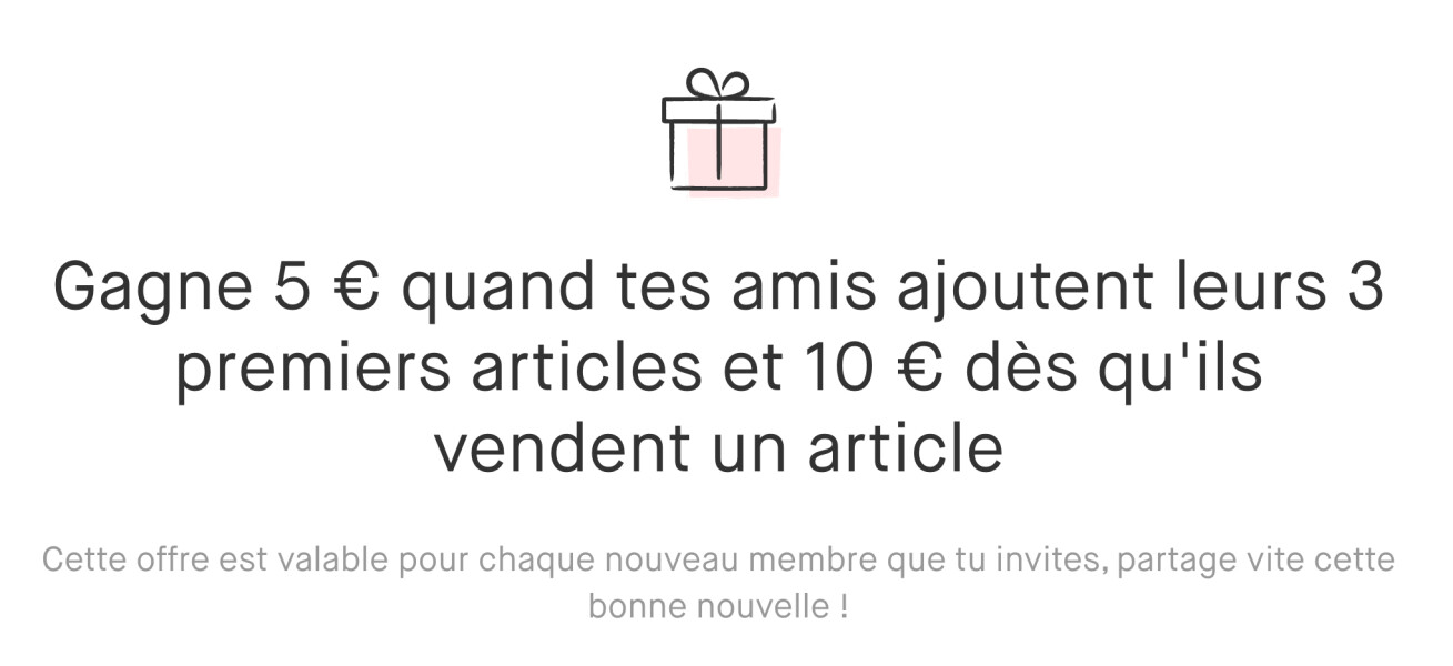 Offre de marrainage Vinted au 21 avril 2026