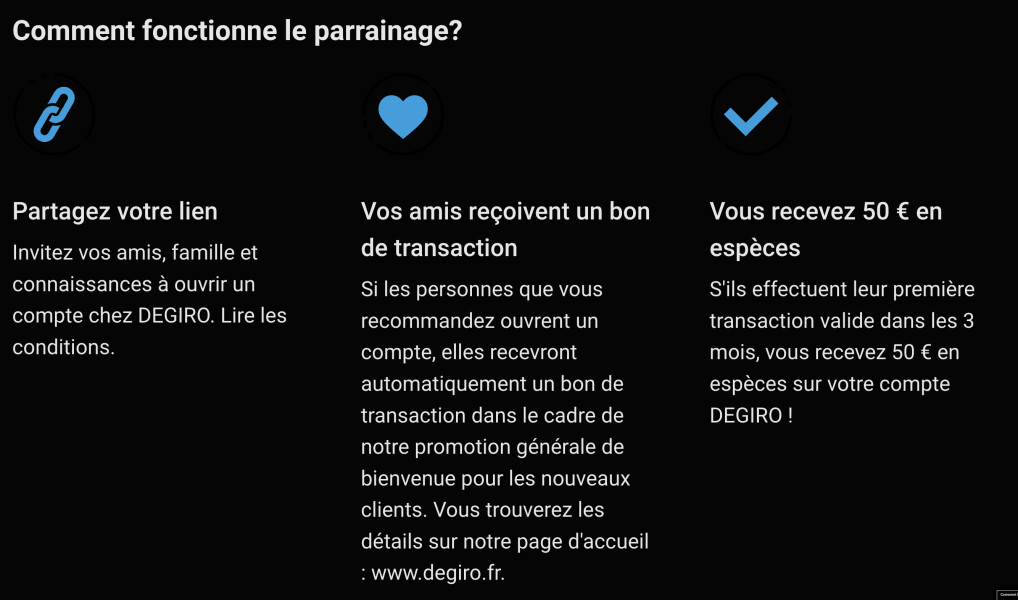 Offre de parrainage Degiro au 2 mai 2026