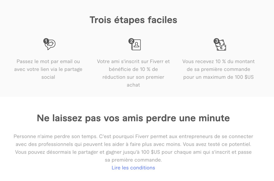 Offre de parrainage Fiverr vérifiée le 24 septembre 2026